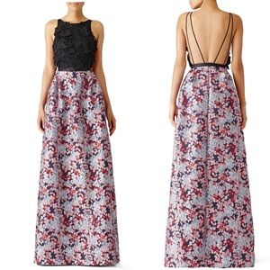 ML Monique Lhuillier Floral Jacquard Gown size 8